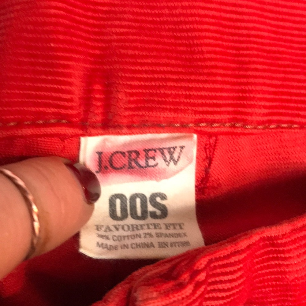 jCrew orange corduroy pants